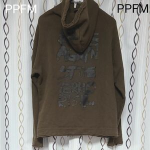 PPFM フルジップパーカー ヴィンテージ加工 バックプリント