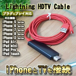 iPhone iPad HDMI 変換アダプタ 高解像度 ライトニングケーブル