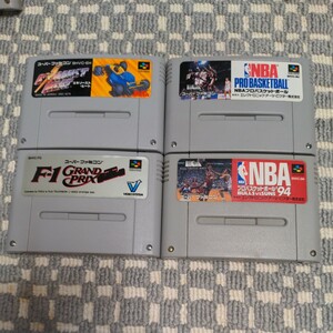 匿名配送『 NBA PRO BASKETBALL BULLS SUNS 94 F-1 GRANDPRIX EXHAUST HEAT 』送料無料 ４本セット SFC スーパーファミコン バスケ