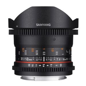 SAMYANG 動画用単焦点魚眼レンズ VDSLR 12mm T3.1 フィッシュアイ キヤノン EOS M用 883775