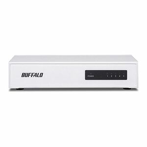 BUFFALO 10/100Mbps対応 金属筺体 電源内蔵 5ポート ホワイト スイッチングハブ LSW4-TX-5NS/WHD