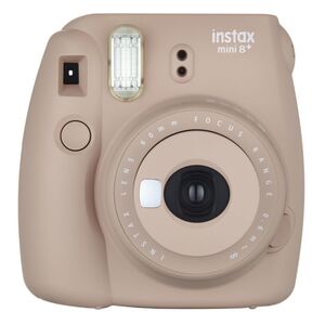 FUJIFILM インスタントカメラ チェキ instax mini8プラス 接写レンズ・純正ハンドストラップ付き ココア INS MINI