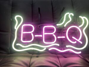 ネオン管 ネオンサイン NEON 看板　BBQ オーダーメイド　オリジナル　インテリア アメリカネオン管　ネオンサイン　招き猫　