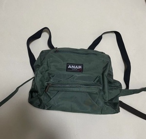 ANAP ショルダーバッグ ヒップバッグ リュックサック アナップ ANAP SACK 大容量 グリーン カーキ