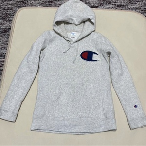 TOMMY HILFIGER × Champion チャンピオン スウェット トミーヒルフィガー パーカ ー グレー Sサイズ ロゴ