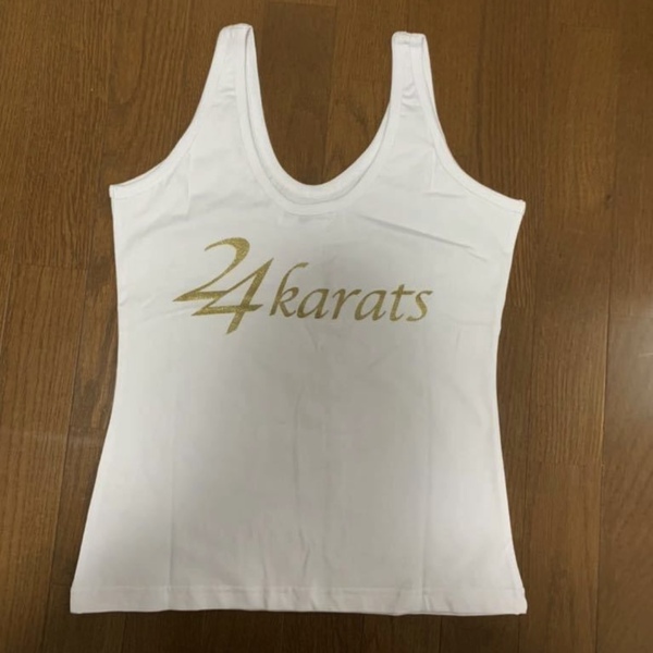 24カラッツ 24karats Diggers ストレッチタンクトップ プリント ホワイト ゴールド ＸＳ