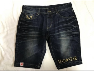 MAD★STAR マッドスター デニム ジーンズ ハーフパンツ ショートパンツ サイズ ＸＬ 大きいサイズ