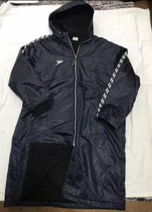 Speedo( Speed ) bench coat dark blue navy L size reverse side nappy long coat protection against cold 