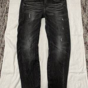 ジースター ロウ G-STAR RAW 3301 ジーンズ デニム W26 ブラック系 USED加工 デニムパンツ