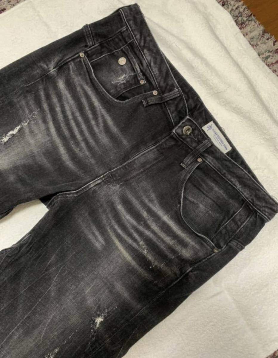 ジースター ロウ G-STAR RAW 3301 ジーンズ デニム W26 ブラック系 USED加工 デニムパンツ ジースター ロウ G-STAR RAW 3301 ジーンズ デニム W26 ブラック系 USED加工 デニムパンツ