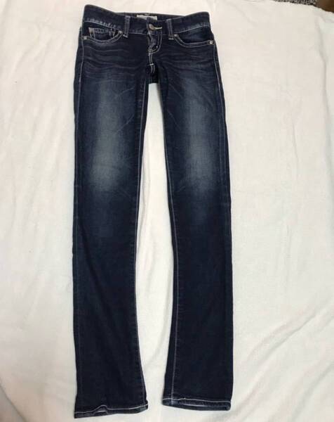 moussy マウジーヴィンテージ ストレッチスキニー デニムパンツ ジーンズ 背の高い方 W25 NO.0104AC12-8650 パウダースキニー