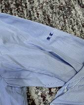 ダンヒル dunhill ★Yシャツ ワイシャツ 長袖 日本製 Msaizu ブルー 水色 ストライプ 綿100％_画像3
