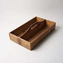 フランス ヴィンテージ ツールボックス 工具箱 取手付き 木製 ステンシル[C378]_画像4