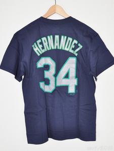 【MLB/新品】シアトルマリナーズナンバーTシャツ#34ヘルナンデス【Majestic/マジェスティック】M