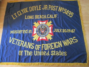Супер редкие красивые товары! Негабаритный 40 -х годов США антикварной армии США VFW Double -Sided Flag Flag USA Оригинальная реальность/Британская старая одежда 50 -х годов Калифорнийский западный побережье 50 -х годов 70 -х годов.