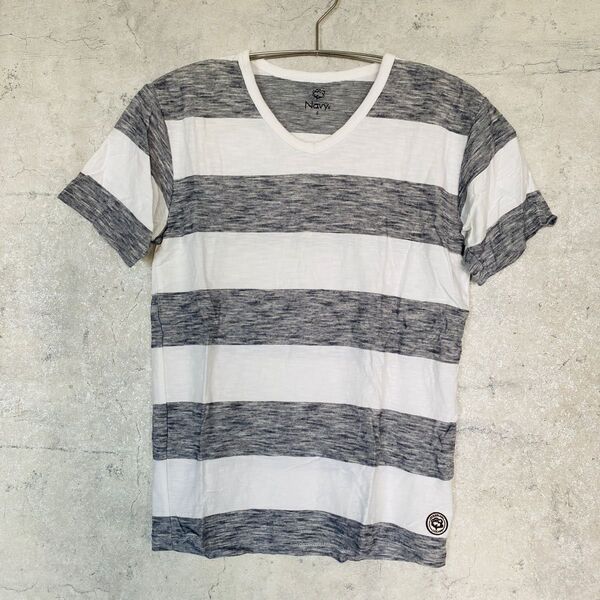 Navy マックハウス Tシャツ ボーダー トップス コットン100% Sサイズ