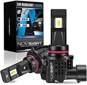 NOVSIGHT HB3 バイク/車用led ヘッドライト ハロゲンより200％以上の明るさ 55W±10％セット 6500K D