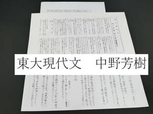 駿台　東大現代文　中野芳樹先生　過去問題解答集（簡易解説付き）おまけ2017と2018　客観的速読のための読解法一覧鉄緑会　河合塾　東進