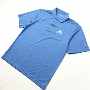 NIKE GOLF ☆ MANGILAO GOLF CLUB スタッフ ポロシャツ 半袖 ライトブルー M スポーツ ラウンド回りに◎ トレーニング ナイキ ゴルフ■C310