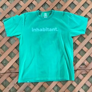 INHABITANT обитатель [LOGO TEE] GREEN Ssize стандартный товар футболка ... родители . пара ссылка ko-te