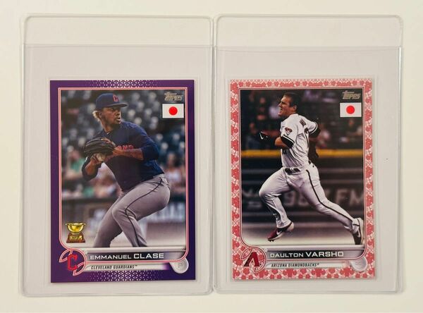 【送料込】 Topps エマヌエル・クラセ、 ドールトン・バーショ カード 野球 MLB 2枚 桜パラレル
