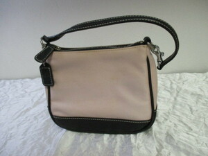 COACH Coach pink × black pouch (USED)52123)