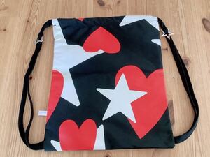 [ESCADA SPORT] Escada s port Heart & Star star pattern napsak rucksack bag black black 