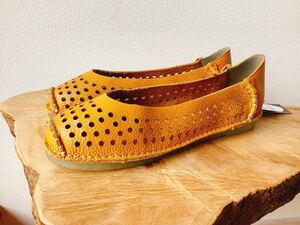 [Rimini] leather slip-on shoes low shoes flat shoes mustard 37/23.5cm degree regular price 14800 jpy + tax 