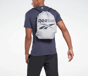 新品 Reebok リーボック トレーニング エッセンシャルズ ジム サック リュック 巾着 レズミルズレッスンにも グレー