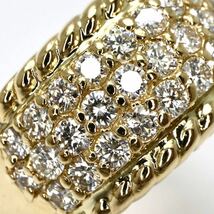 豪華!!新品仕上げ済み!!◆K18 天然ダイヤモンドパヴェリング◆M 8.3g 15号 1ct diamond ring 指輪 jewelry pave EG6_画像5