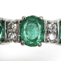 ◆Pt900天然エメラルド/天然ダイヤモンドリング◆J 5.0g 20号 0.92ct 0.16ct emerald diamond ring 指輪 jewelry EB8/EB8_画像3