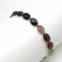 ◆K18 天然マルチカラートルマリンブレスレット◆M◎ 6.3g 18.5cm tourmaline jewelry ジュエリー bracelet DC5_画像1