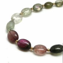 ◆K18 天然マルチカラートルマリンブレスレット◆M◎ 6.3g 18.5cm tourmaline jewelry ジュエリー bracelet DC5_画像3