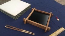 井桁型 朱と黒漆塗両面使いの菓子器 茶道具 昭和後期 紙箱 保管品_画像4