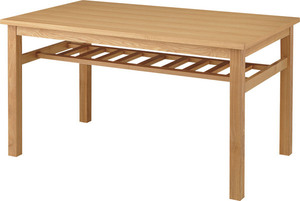 棚付ダイニングテーブル 天然木(アッシュ) 天然木化粧繊維板(アッシュ) ウレタン塗装 ナチュラル HOT-522TNA