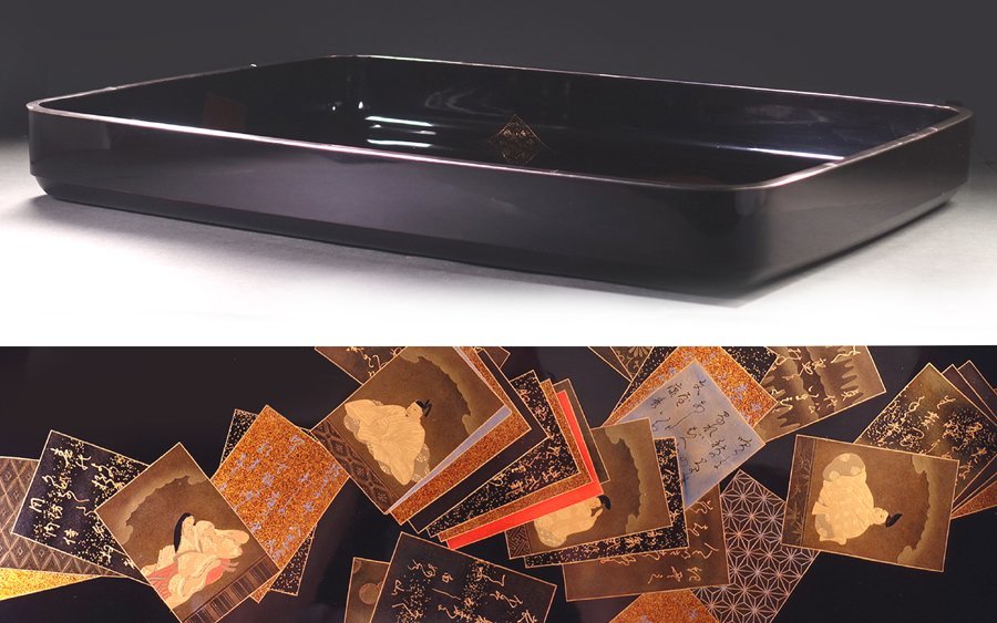 時代 萩蒔絵硯箱 螺鈿細工 研出し(とぎだし)蒔絵 時代物漆器 古美術 木