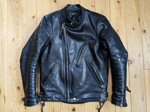 ウエストライド WESTRIDE OAK CANYON LEATHER JACKET 36 ライダース セミダブル ラングリッツ キャスケード USED