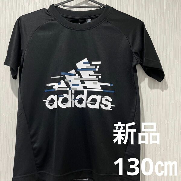 [アディダス] 半袖 Tシャツ キッズ ライト 黒　130㎝