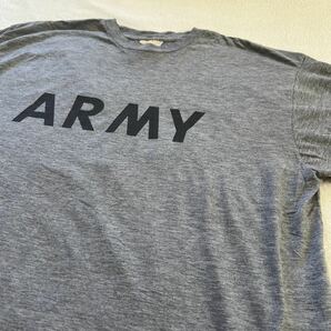 U.S ARMY 米軍 フィジカル 半袖 Tシャツ アーミー プリントTシャツ XL 杢グレー 実物 us army アメリカ軍 バックプリント ビッグシルエットの画像5