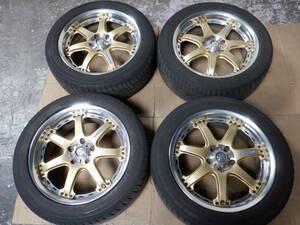 ボルクレーシング　GT-7　ゴールド　18インチ　PCD114.3　5穴　7.5J　Off+45　中古　225/50R18　