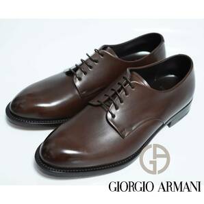 超高級 艶やかなカラーリング コレクションアイテム ジョルジオアルマーニ GIORGIO ARMANI ドレスシューズ サイズ6 25CM ブラウン 40