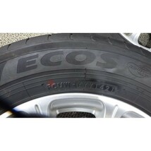 デミオ等に◎2021年製9.9分山オンロードタイヤ ヨコハマ ECOS ES31 165/70R14 x VAGGIO/社外アルミホイール/傷あり 5.5JJ 4穴 100 +40 4本_画像9