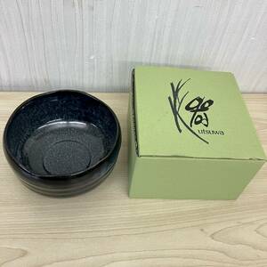 【K4211】 未使用 utsuwa 抹茶碗 茶碗 ネイビー 茶道 茶道道具 和食器 陶器 箱つき 長期保管 自宅保管