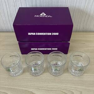 【K4213】 未使用 MORINDA JAPAN CONVENTION 2000 ショットグラス 4個セット 箱付き お酒 コップ ガラス 長期保管 自宅保管