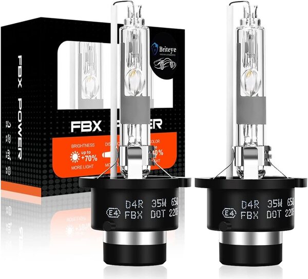 『送料無料』車用 ヘッドライト D4R HIDバルブ 6500K 35W高輝度 純正交換用 HID ヘッドライト球 Xenon 12V (2個入)Br ランプ