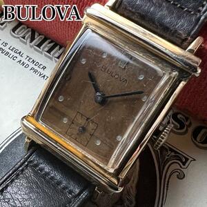 BULOVA ブローバ 1940年代 腕時計 動作良好 10k ゴールドフィルド 金張り 手巻き アンティーク メンズ スクエア ビンテージ おしゃれ