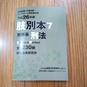 (値段相談可) 司法試験　予備試験　平成２６年版　肢別本７　刑事系　刑法