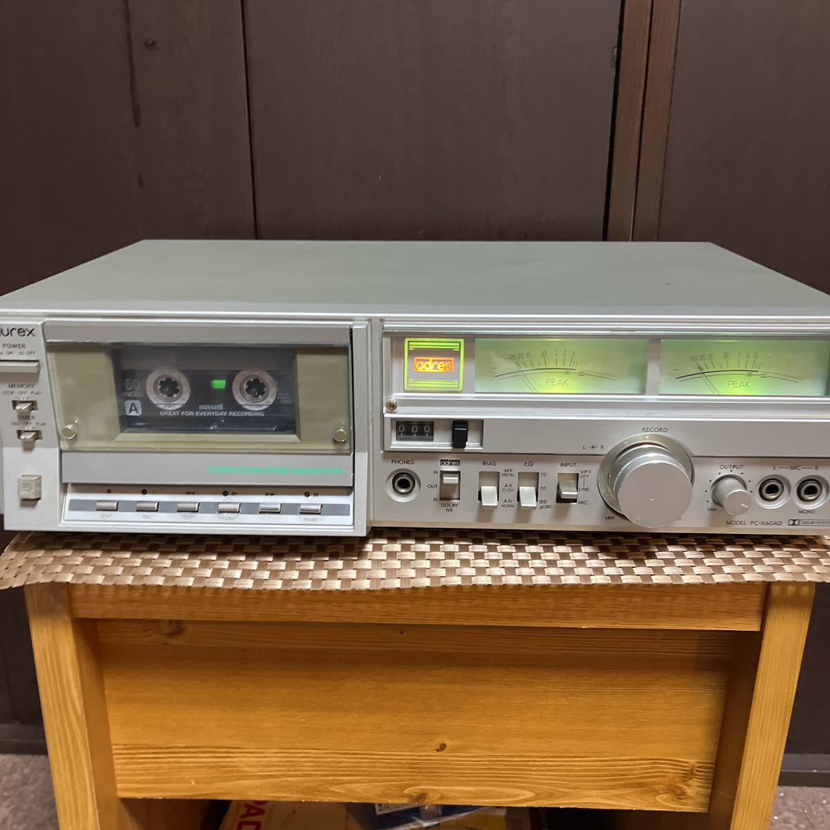 Aurexオーレックス ステレオカセットデッキ PC-500R レトロ昭和80年代