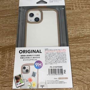 Premium Style iPhone 13用 ガラスタフケース ラウンドタイプ ベージュ PG-21KGT03BE