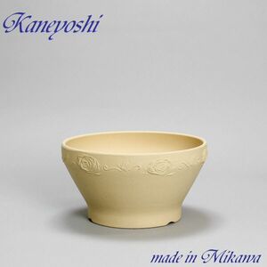 植木鉢 おしゃれ 安い 陶器 サイズ 25cm ナチュラルバラ 8号 白焼 室内 屋外 白 色